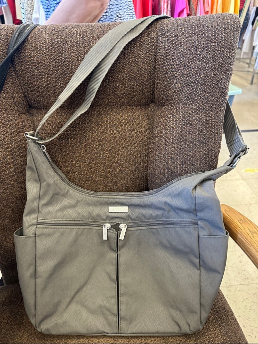 Baggallini Gray Everyday Crossbody Bag with Front Zips
